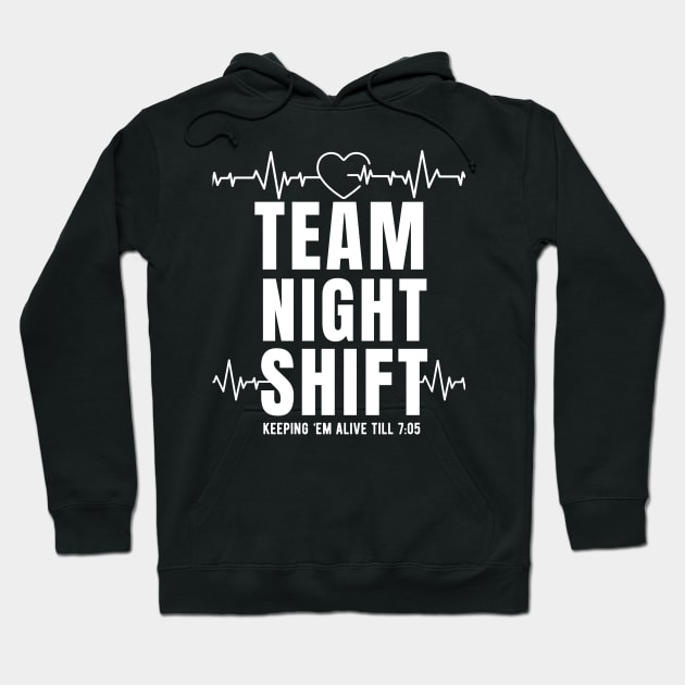 Night Shift Nurse Life  - Healthcare Heartbeat Hoodie by JunThara